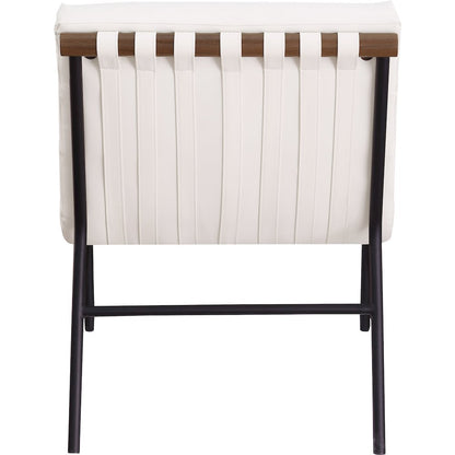 Burke Cream Vegan Leather Accent Chair