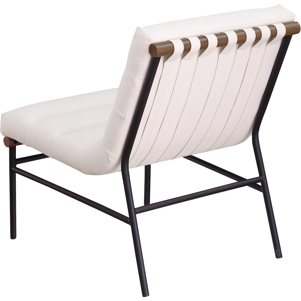 Burke Cream Vegan Leather Accent Chair