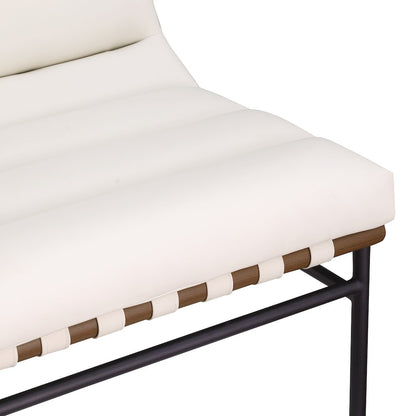 Burke Cream Vegan Leather Accent Chair