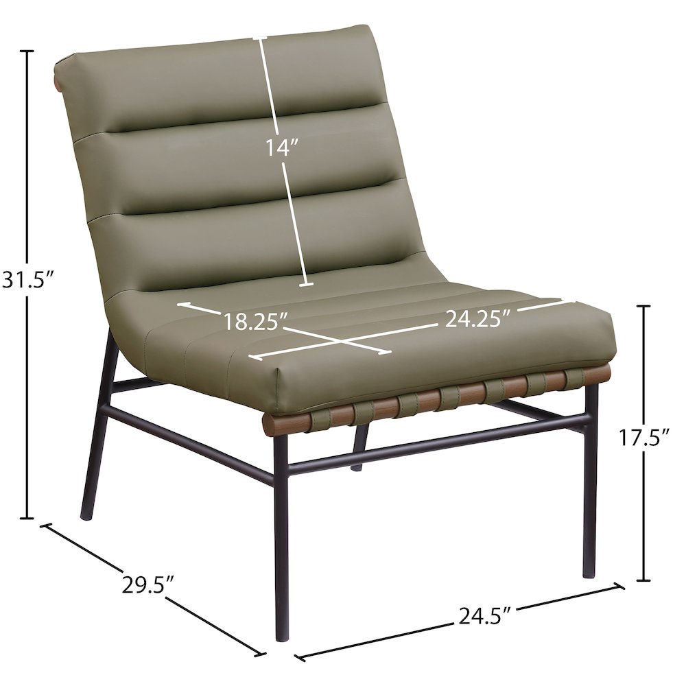 Burke Olive Vegan Leather Accent Chair