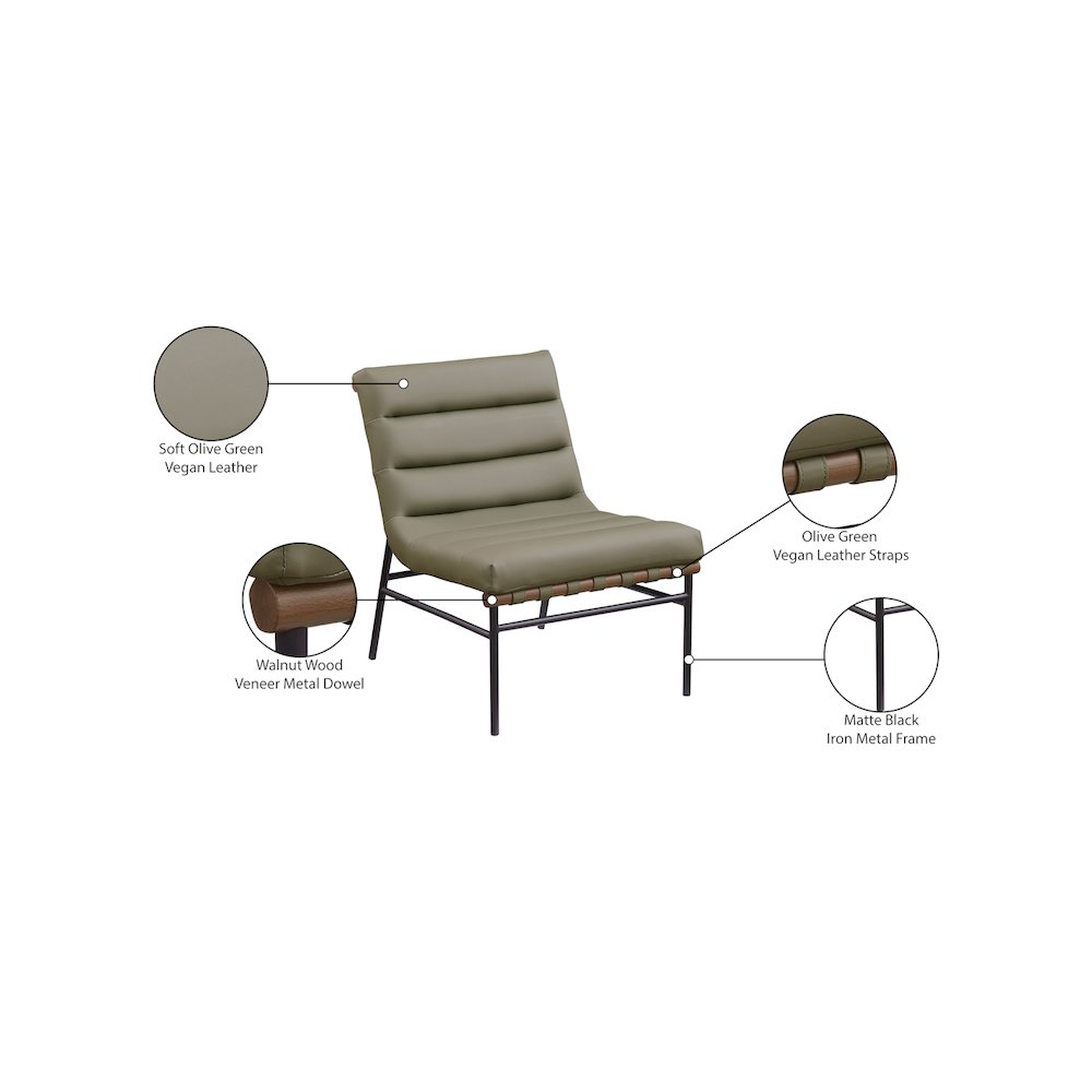 Burke Olive Vegan Leather Accent Chair