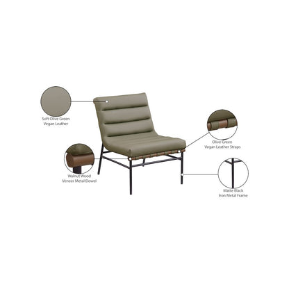Burke Olive Vegan Leather Accent Chair