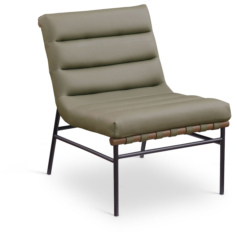 Burke Olive Vegan Leather Accent Chair