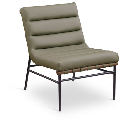 Burke Olive Vegan Leather Accent Chair
