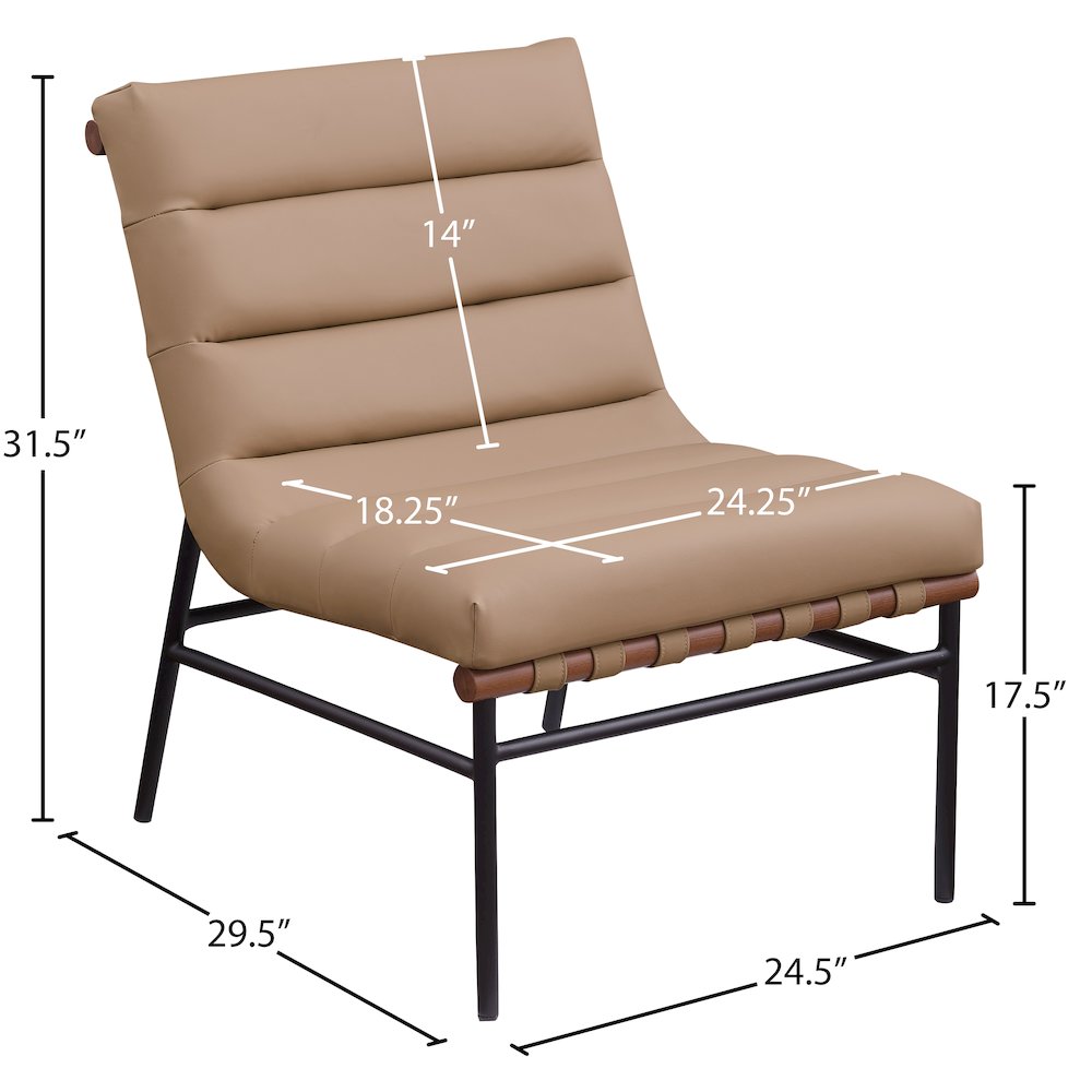 Burke Tan Vegan Leather Accent Chair