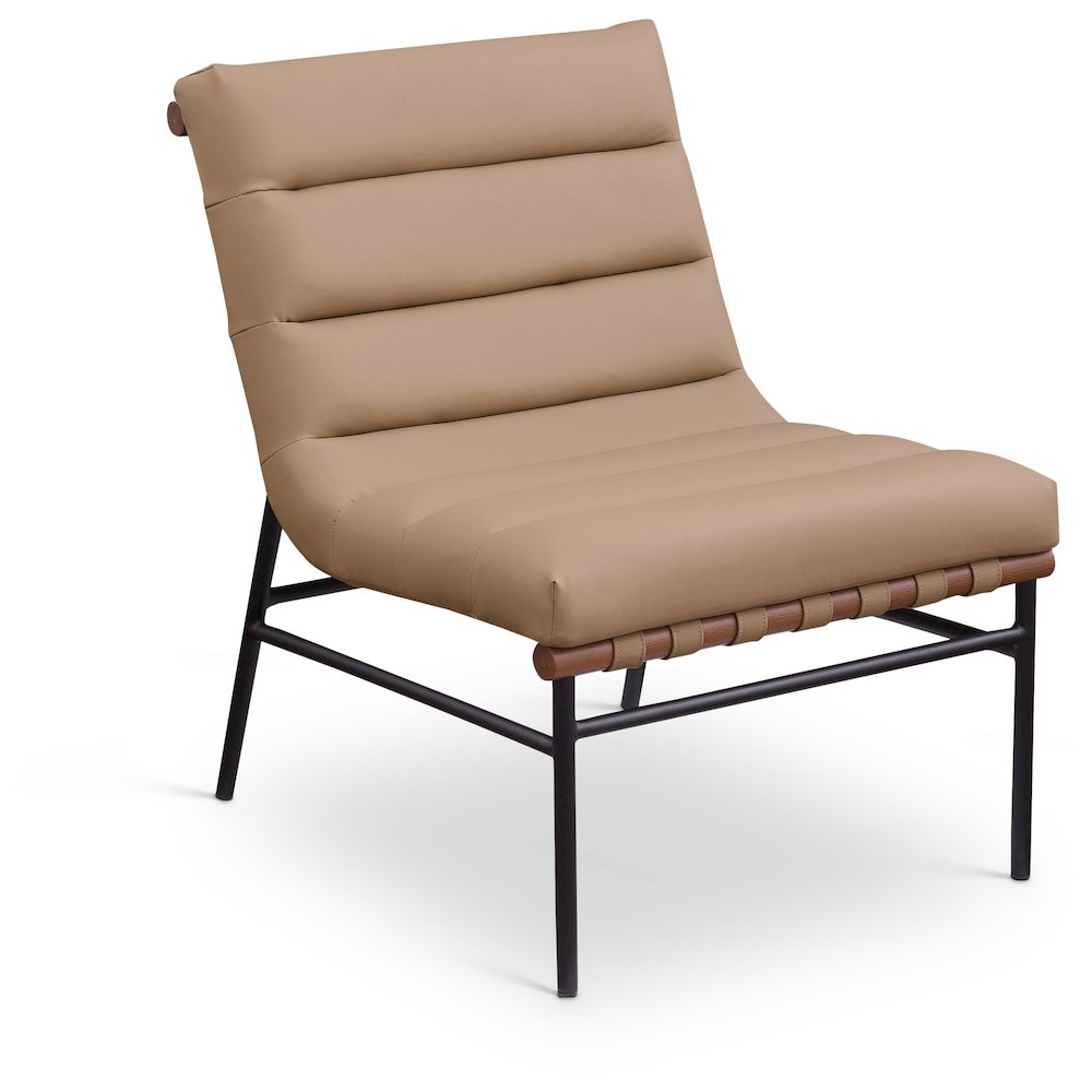 Burke Tan Vegan Leather Accent Chair