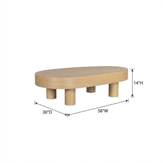 Natural Oak Coffee Table with Art Deco Finish for Modern Living