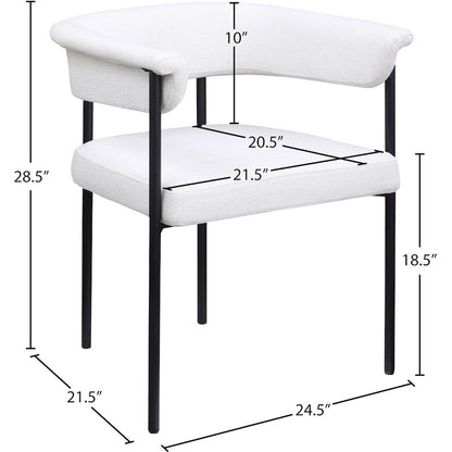 Malin Cream Linen Textured Fabric Dining Chair, Set of 2