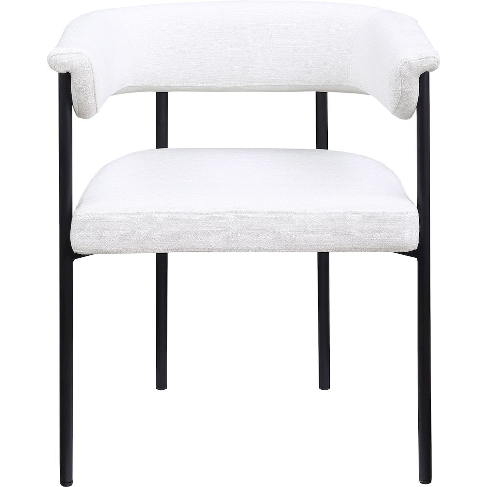 Malin Cream Linen Textured Fabric Dining Chair, Set of 2
