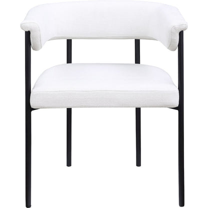 Malin Cream Linen Textured Fabric Dining Chair, Set of 2
