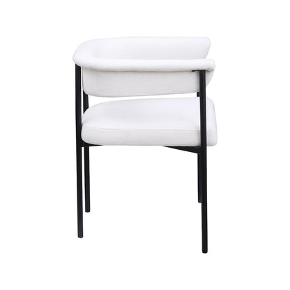 Malin Cream Linen Textured Fabric Dining Chair, Set of 2