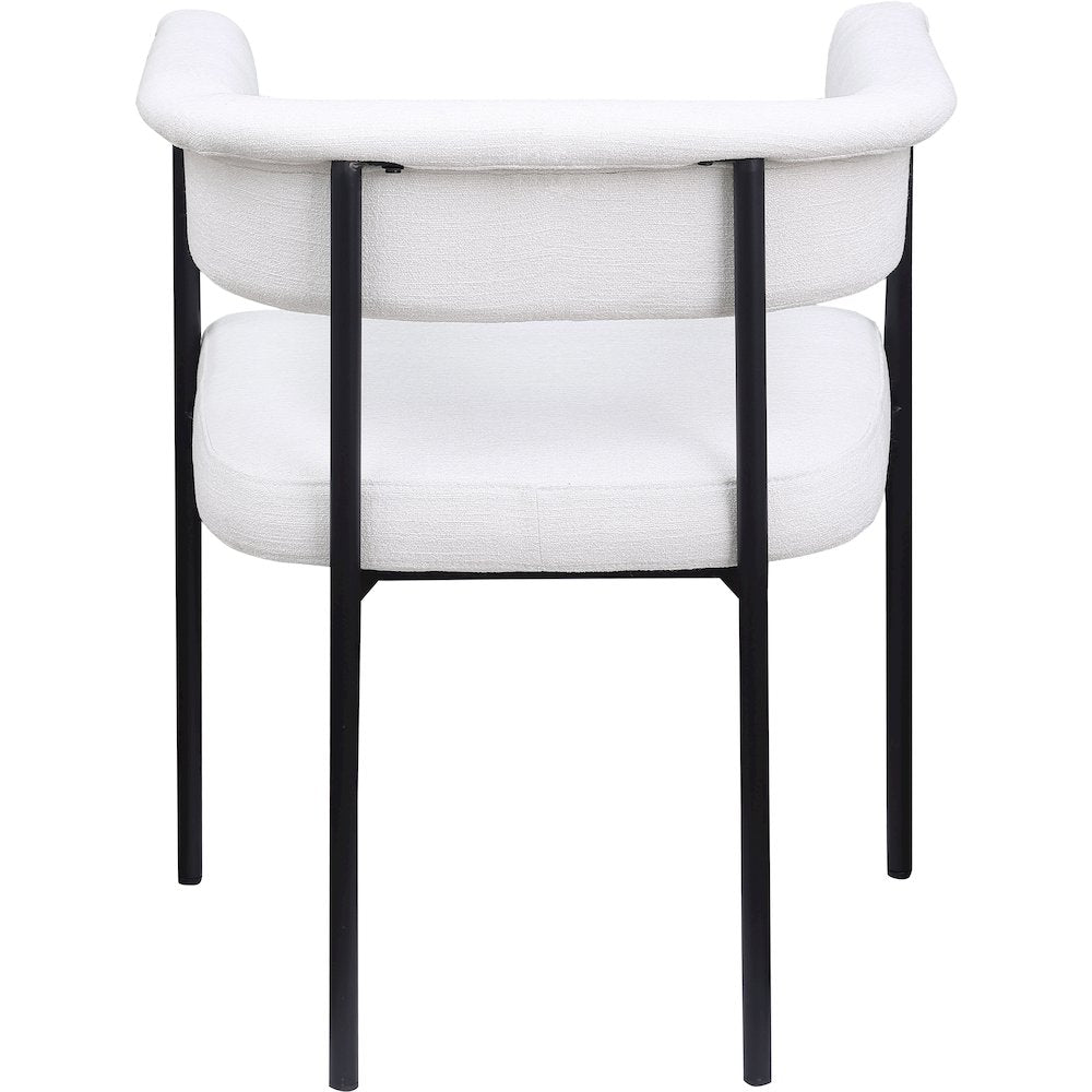 Malin Cream Linen Textured Fabric Dining Chair, Set of 2