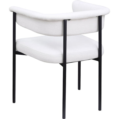 Malin Cream Linen Textured Fabric Dining Chair, Set of 2