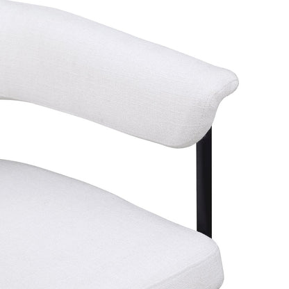 Malin Cream Linen Textured Fabric Dining Chair, Set of 2