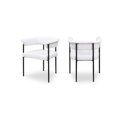Malin Cream Linen Textured Fabric Dining Chair, Set of 2