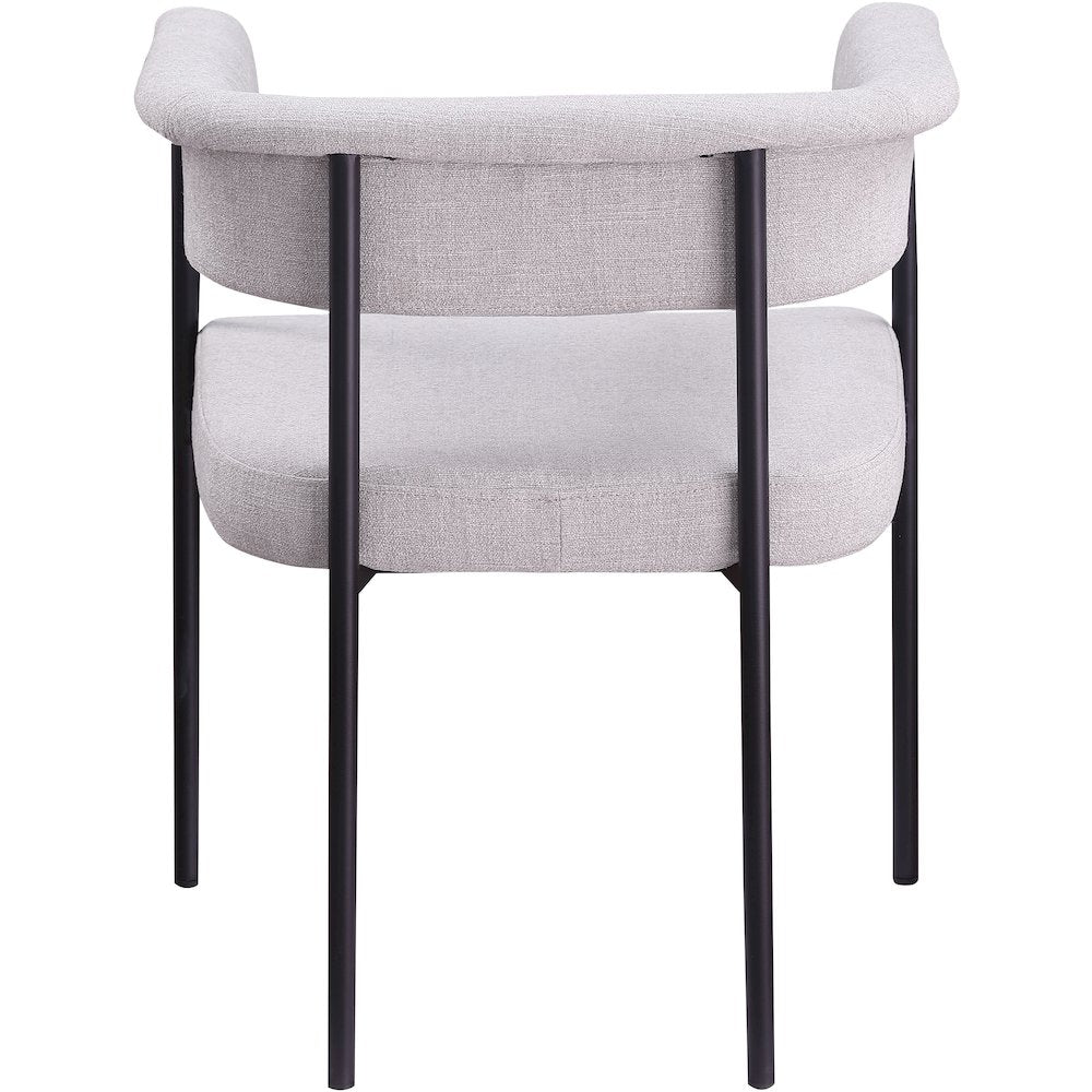 Malin Grey Linen Textured Fabric Dining Chair, Set of 2