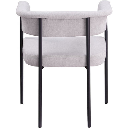 Malin Grey Linen Textured Fabric Dining Chair, Set of 2