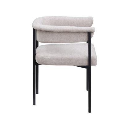 Malin Taupe Linen Textured Fabric Dining Chair, Set of 2