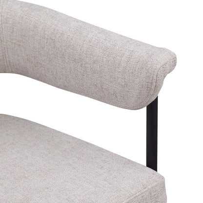 Malin Taupe Linen Textured Fabric Dining Chair, Set of 2