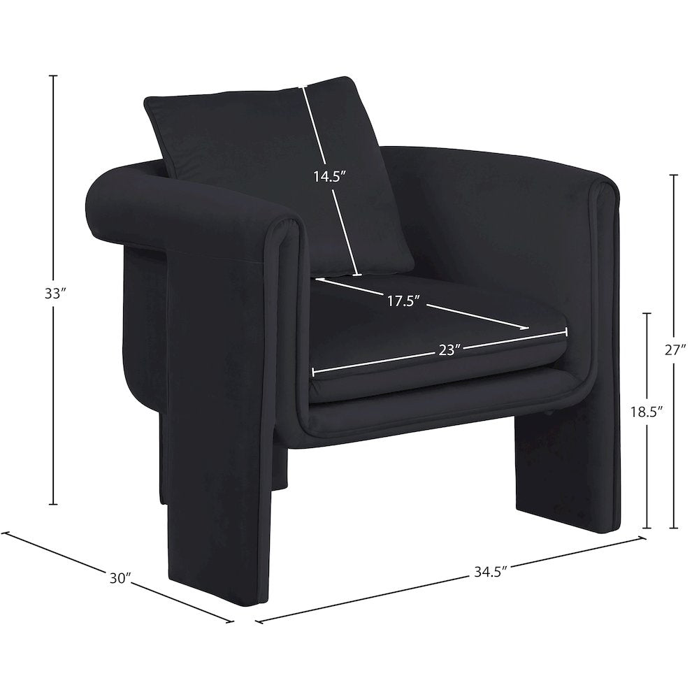 Sloan Black Velvet Accent Chair