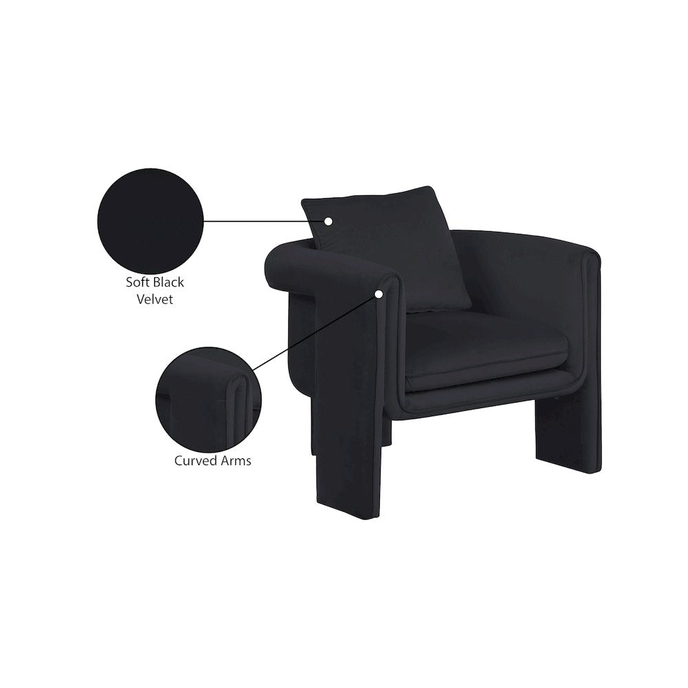 Sloan Black Velvet Accent Chair