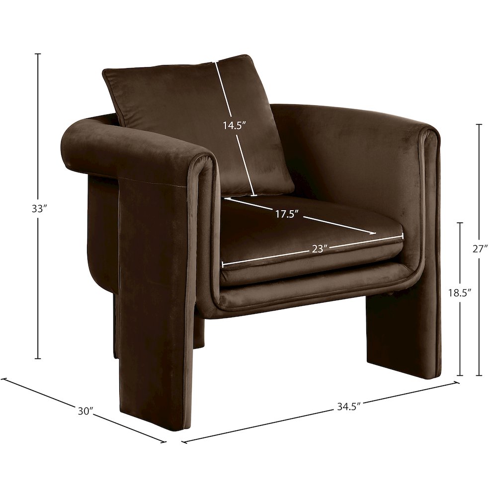 Sloan Brown Velvet Accent Chair