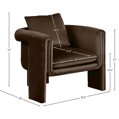 Sloan Brown Velvet Accent Chair
