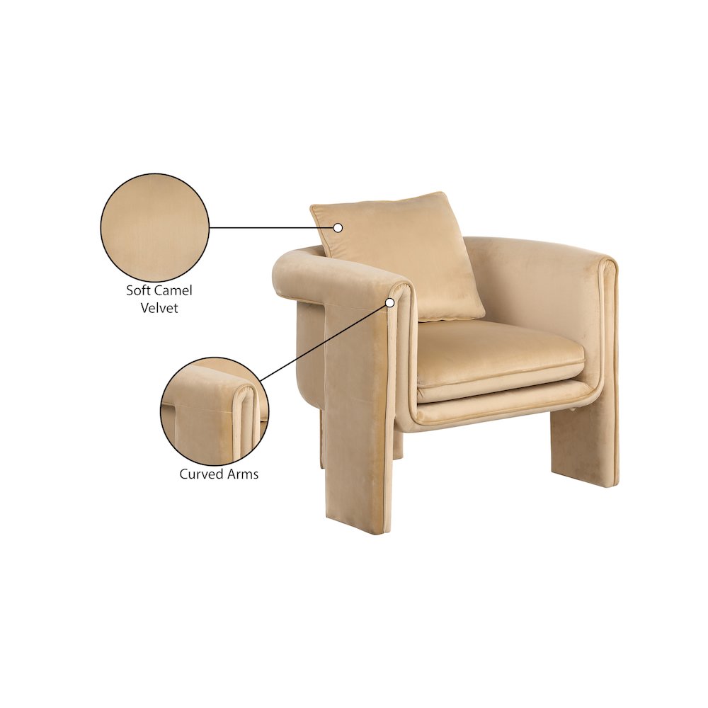 Sloan Camel Velvet Accent Chair