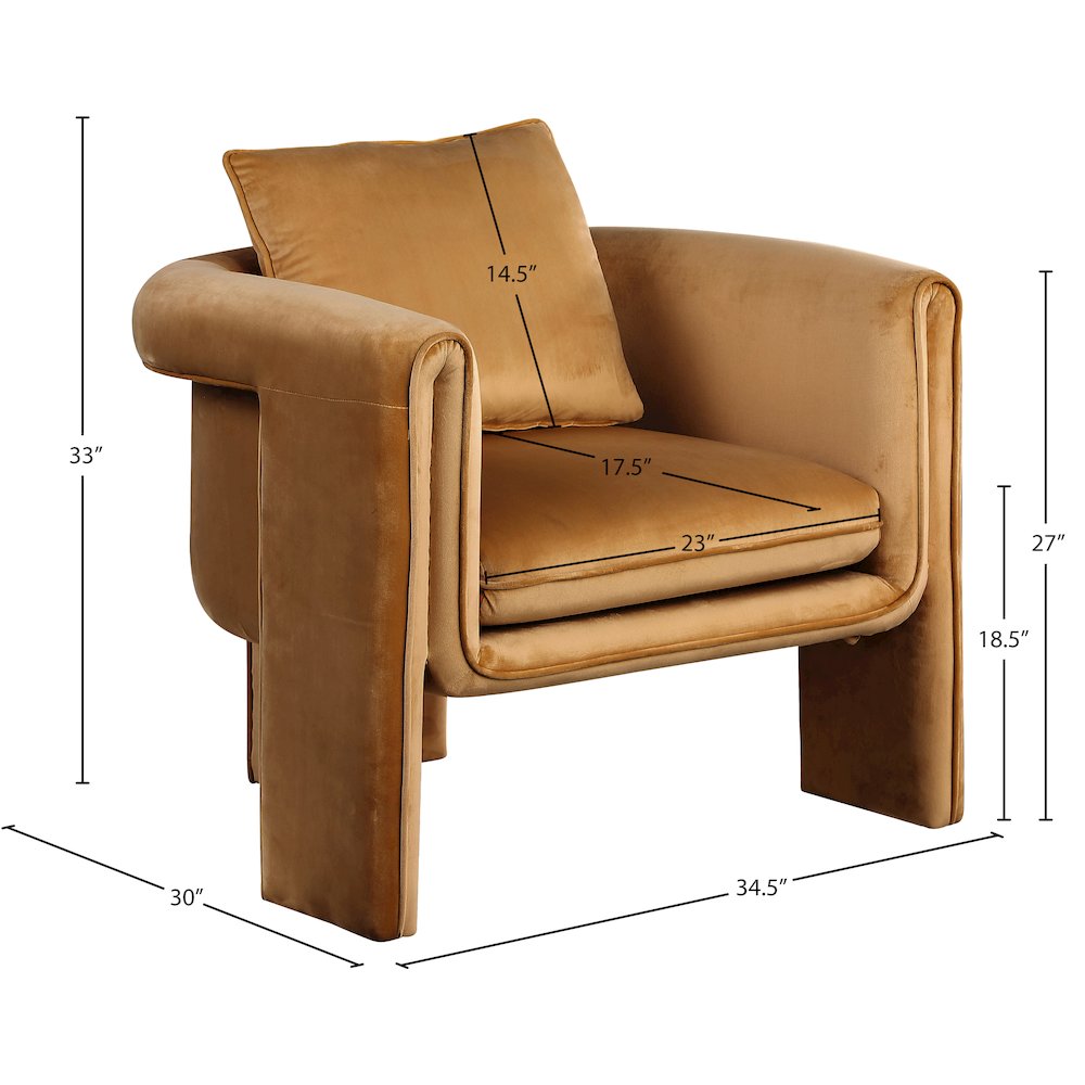 Sloan Saddle Velvet Accent Chair