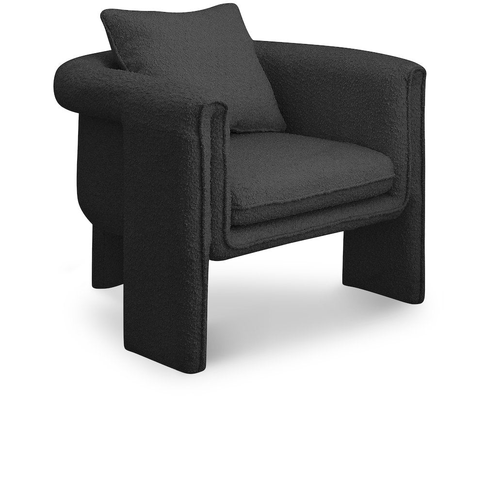 Stylus Black Boucle Fabric Accent Chair