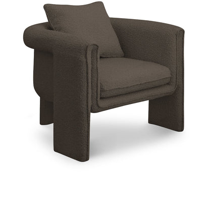 Stylus Brown Boucle Fabric Accent Chair