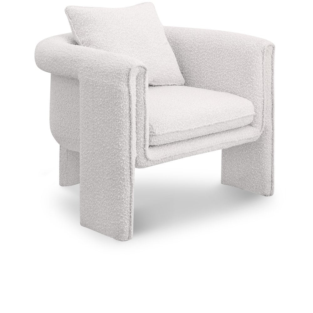 Stylus Cream Boucle Fabric Accent Chair