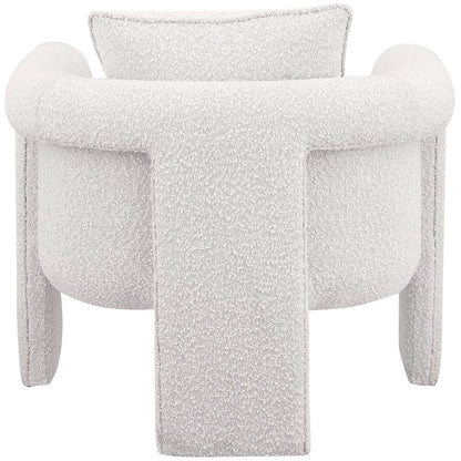 Stylus Cream Boucle Fabric Accent Chair