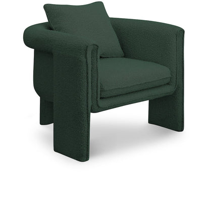 Stylus Green Boucle Fabric Accent Chair