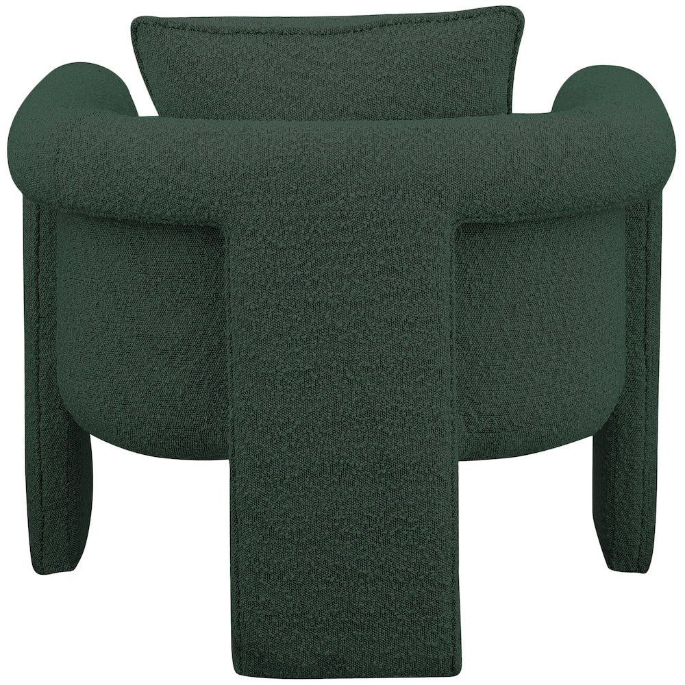Stylus Green Boucle Fabric Accent Chair