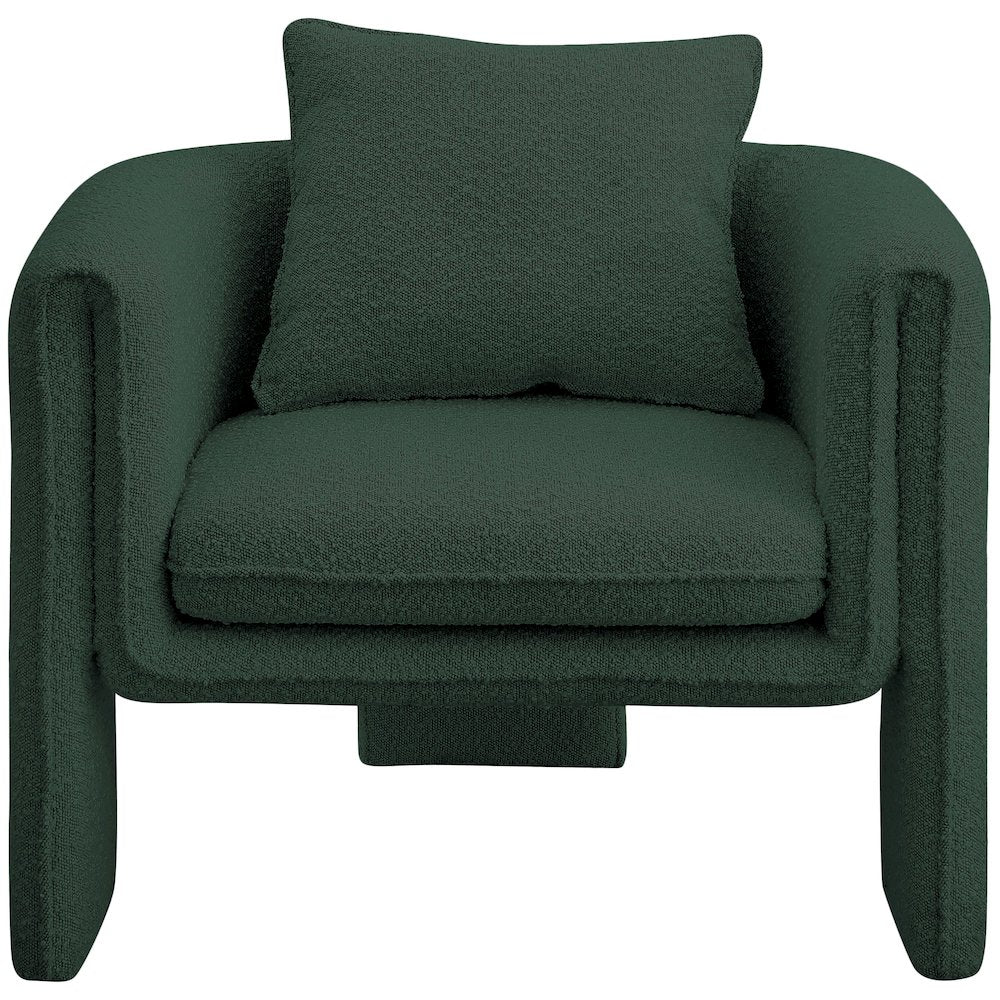 Stylus Green Boucle Fabric Accent Chair