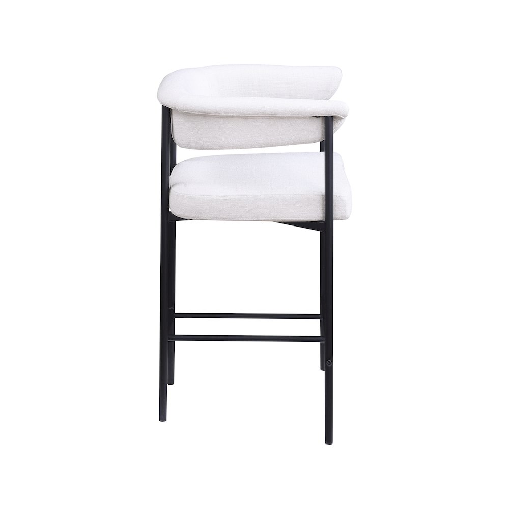 Malin Cream Linen Textured Fabric Counter Stool, Set of 2