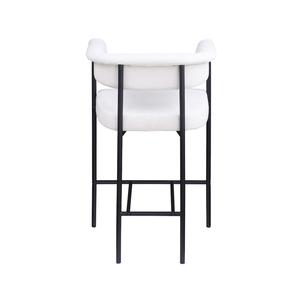 Malin Cream Linen Textured Fabric Counter Stool, Set of 2