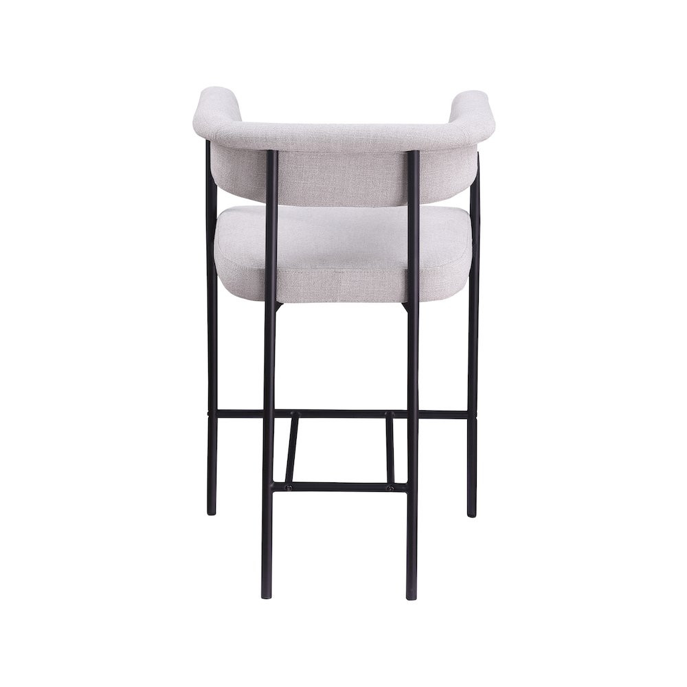 Malin Grey Linen Textured Fabric Counter Stool, Set of 2