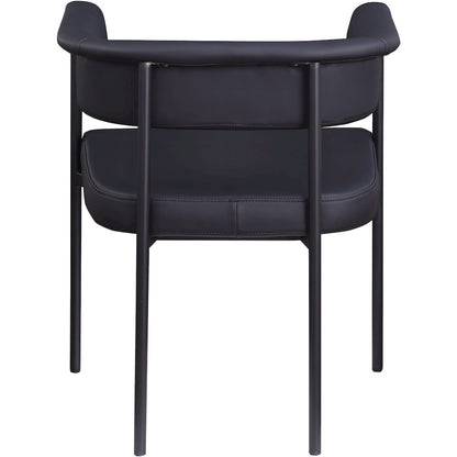 Malin Black Vegan Leather Dining Chair, Set of 2