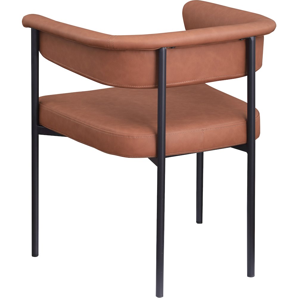 Malin Cognac Vegan Leather Dining Chair, Set of 2