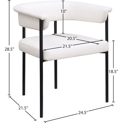 Malin Cream Vegan Leather Dining Chair, Set of 2