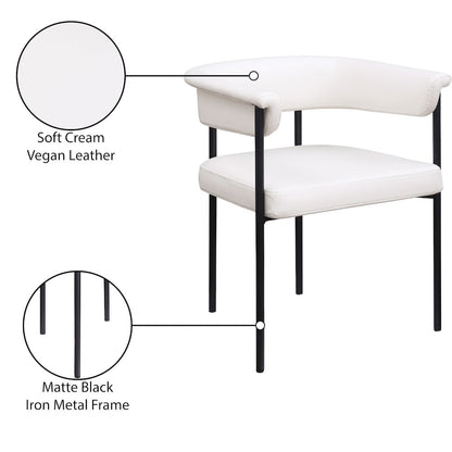 Malin Cream Vegan Leather Dining Chair, Set of 2