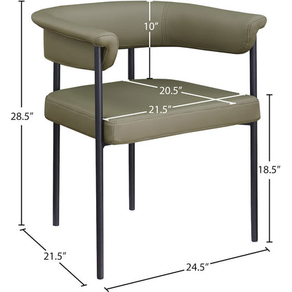 Malin Olive Vegan Leather Dining Chair, Set of 2