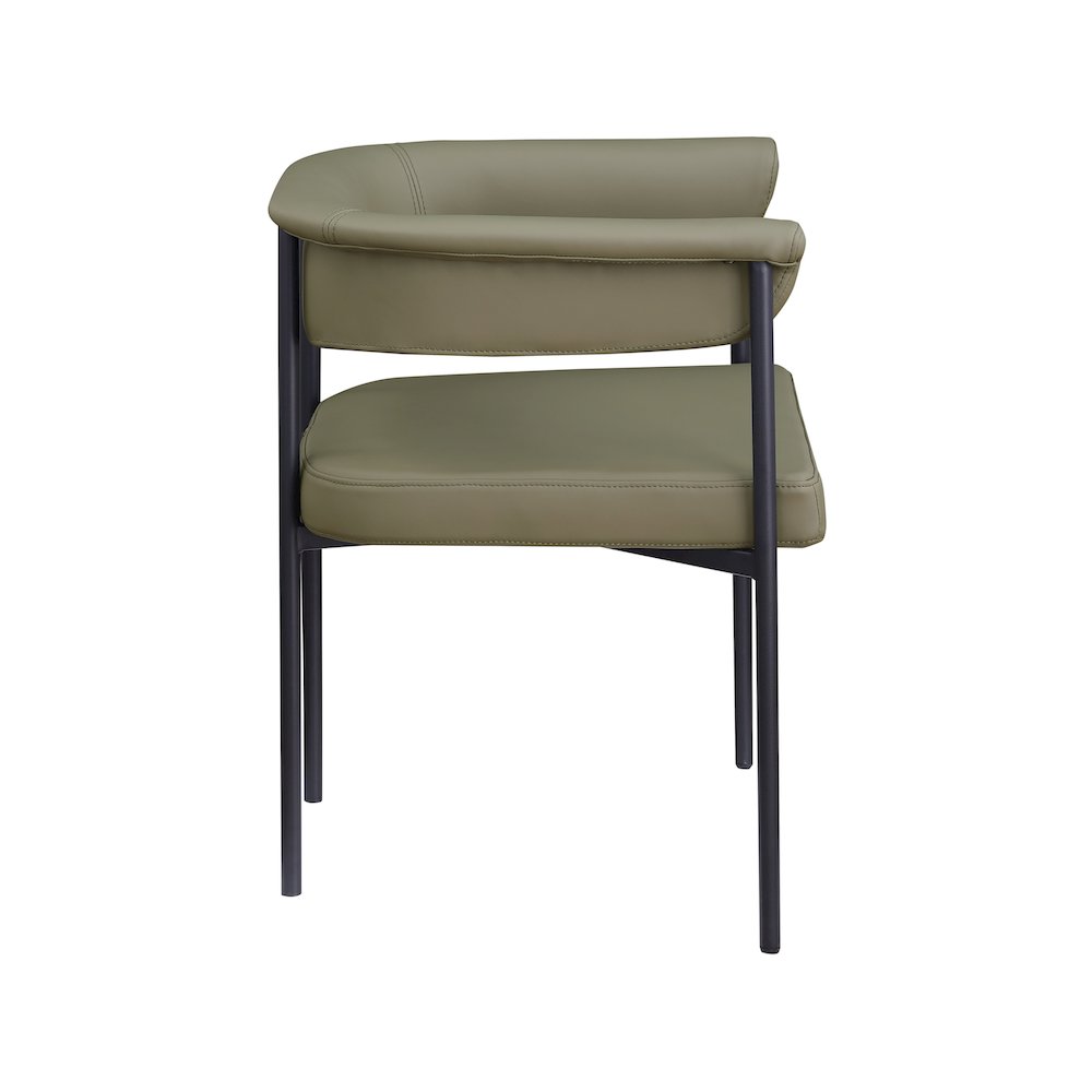 Malin Olive Vegan Leather Dining Chair, Set of 2
