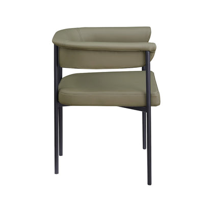 Malin Olive Vegan Leather Dining Chair, Set of 2