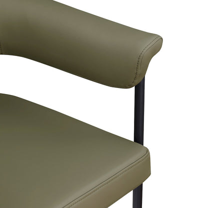 Malin Olive Vegan Leather Dining Chair, Set of 2
