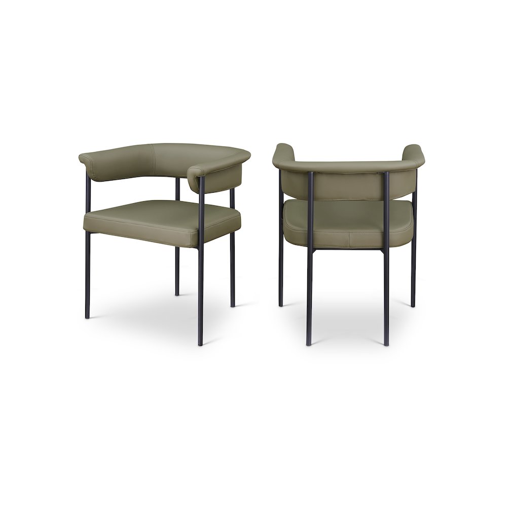 Malin Olive Vegan Leather Dining Chair, Set of 2