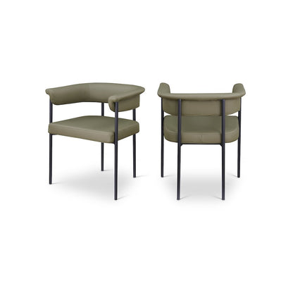 Malin Olive Vegan Leather Dining Chair, Set of 2