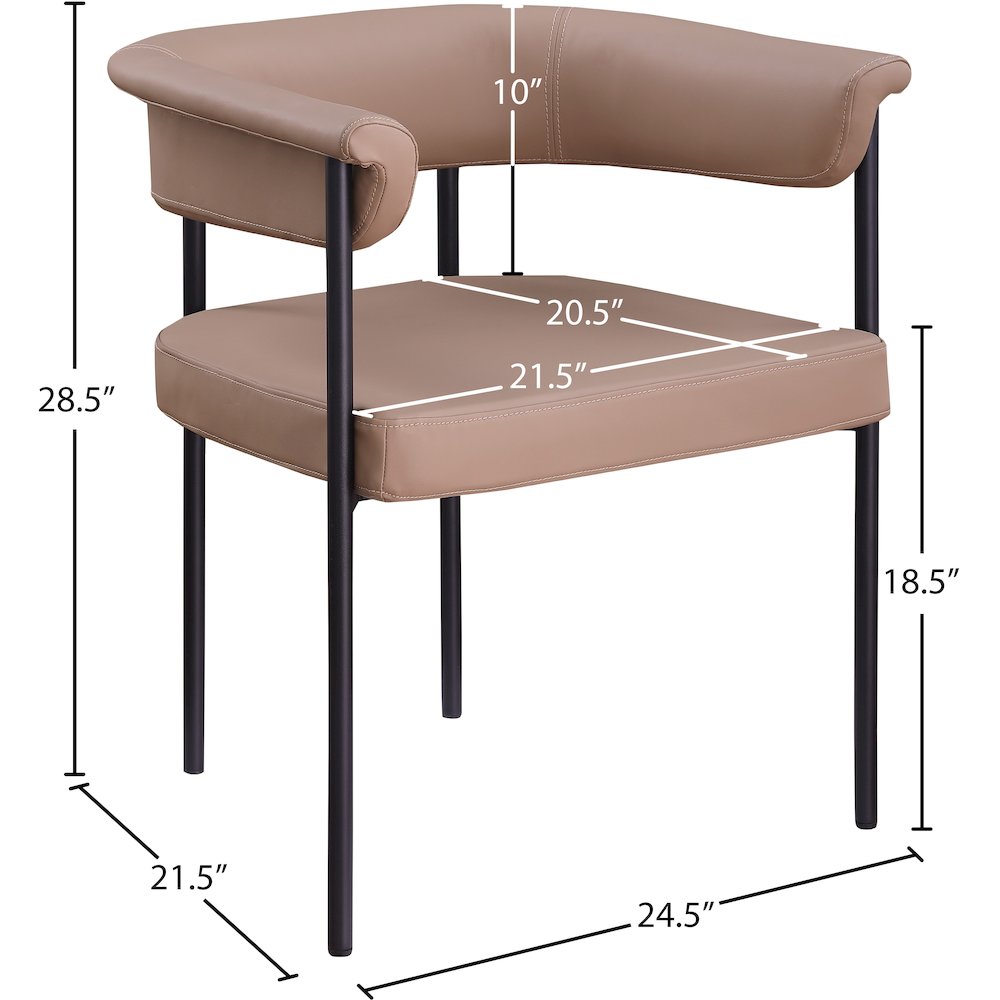 Malin Tan Vegan Leather Dining Chair, Set of 2